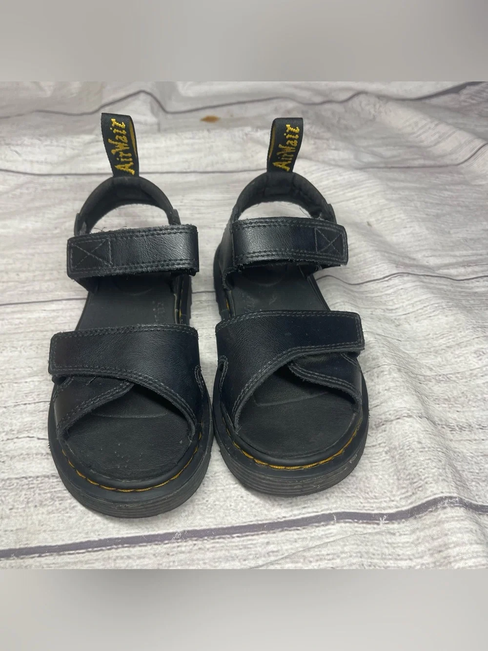 Dr. Martens Girls Size 13 Vossie J Black Leather Sandals